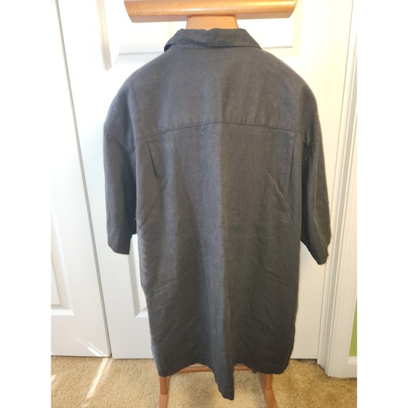 Monte Carlo Mens Black Embroidered Linen Blend Short Sleeve Button Down Sz 2X - Picture 6 of 6